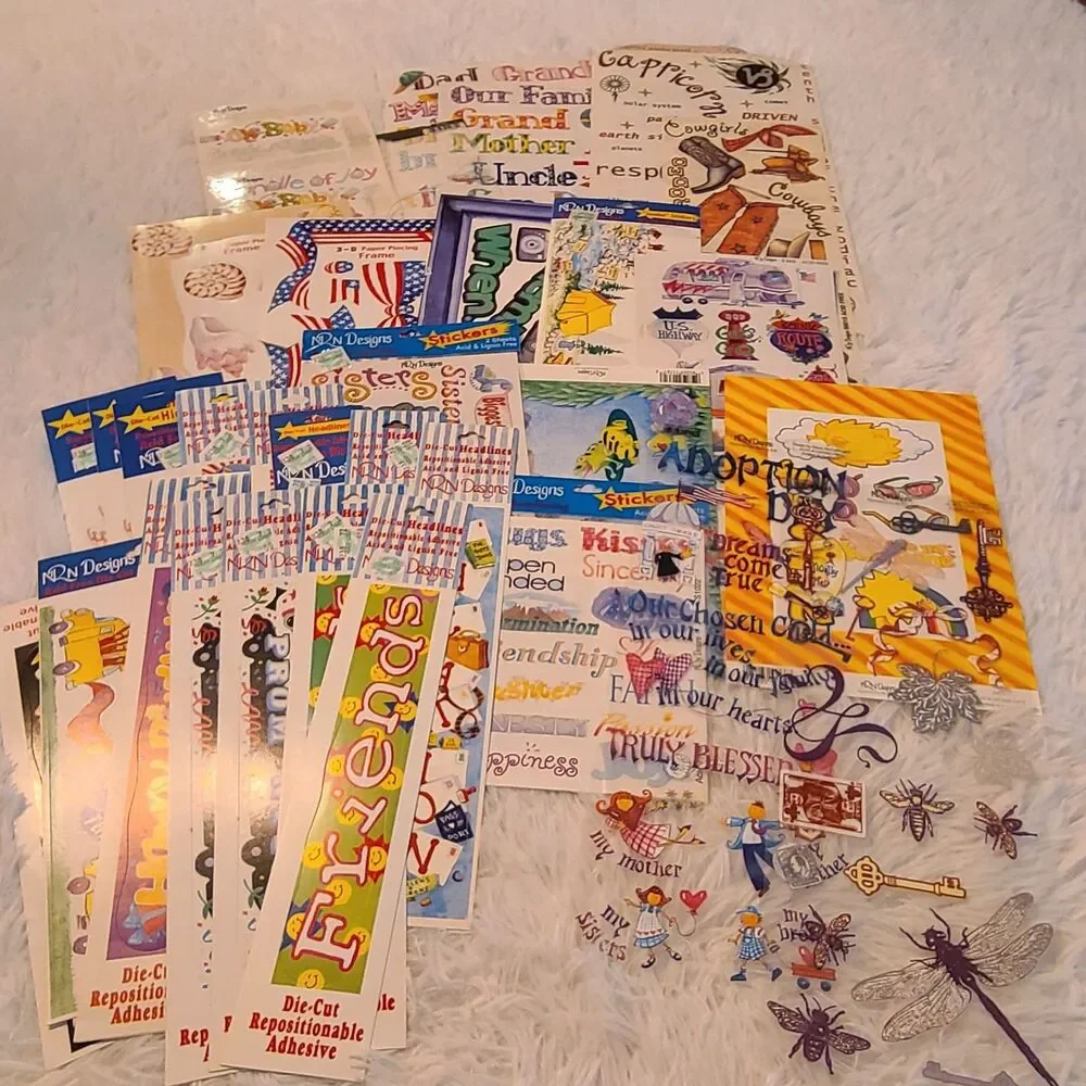 Lot of NRN Designs Stickers Holiday Family Friends Vacation Cowboy Baby Die-cuts